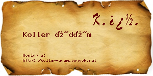 Koller Ádám névjegykártya