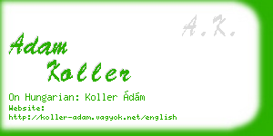 adam koller business card